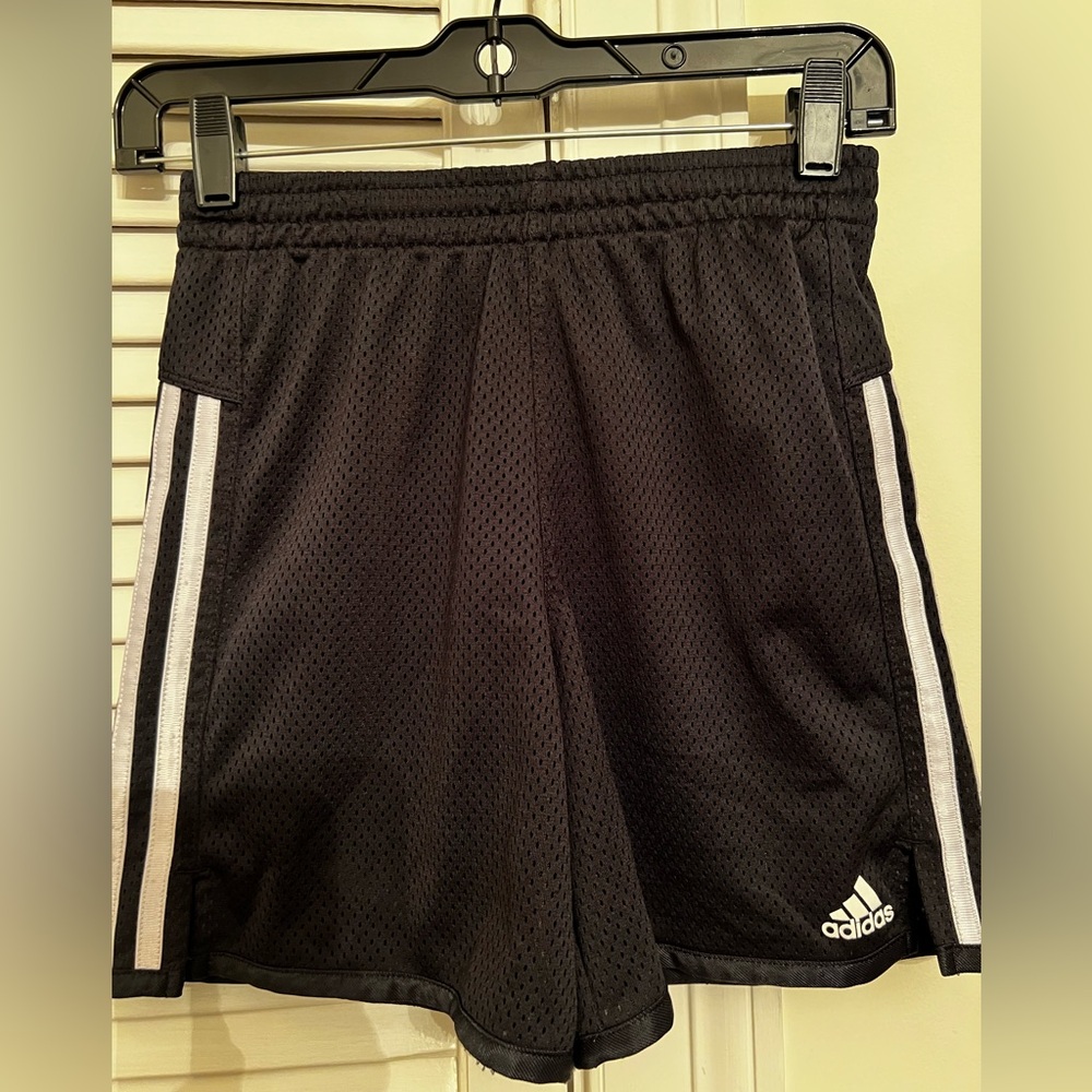 Adidas athletic black shorts kids size 14
